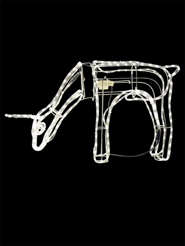 White LED Large 3D Grazing Doe Rope Light Display - 55cm