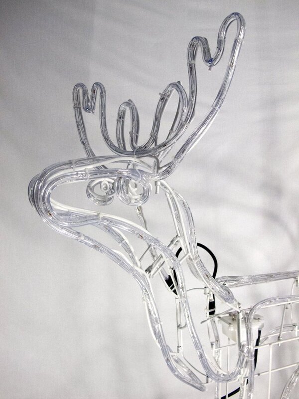 White LED Large 3D Standing Buck Rope Light Display - 95cm — image 5