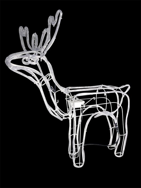 White LED Large 3D Standing Buck Rope Light Display - 95cm — image 3