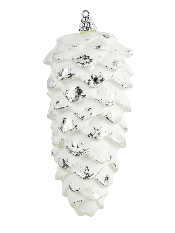 White Pine Cones Decorations - 3 x 12cm