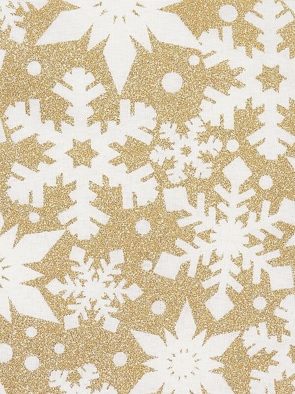 White Satin & Gold Glitter Snowflakes Christmas Stocking With Pom Poms | 48cm — image 4