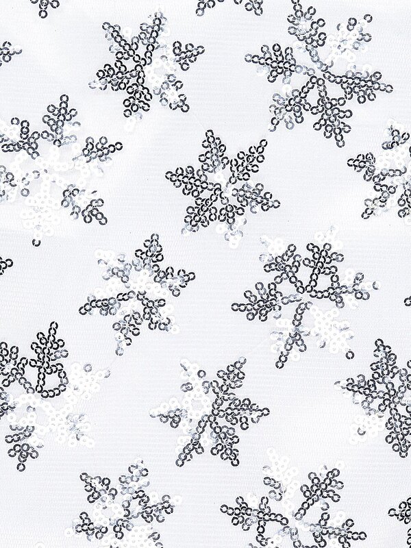 White Satin & Silver Sequin Snowflakes Christmas Stocking | 48cm — image 4