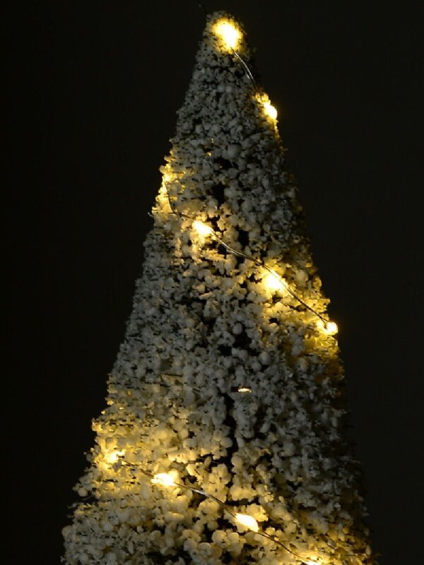 White Snow Flocked LED Pine Tree Village Scenery | 31cm — image 3