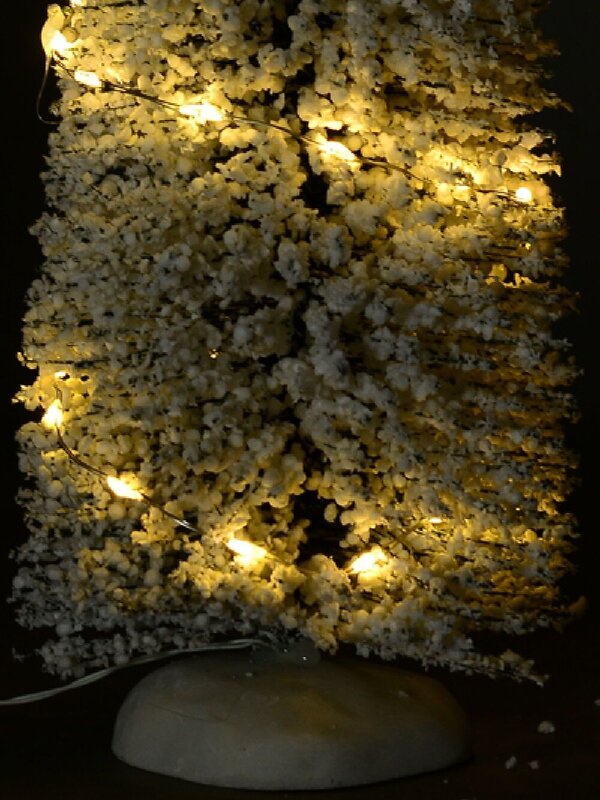 White Snow Flocked LED Pine Tree Village Scenery | 31cm — image 4
