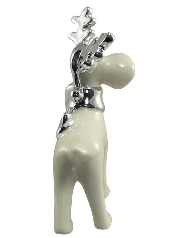 White Winter Ceramic Reindeer - 16cm