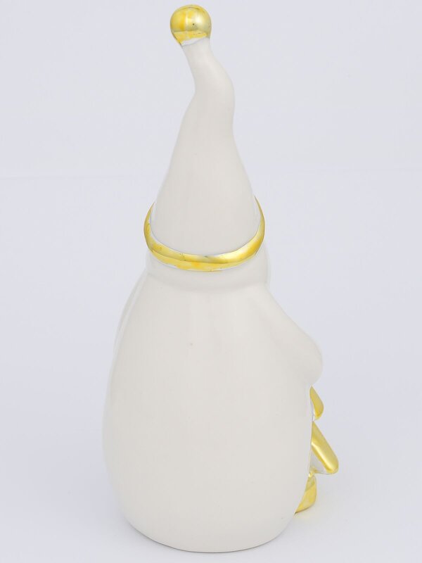 White Winter Large Santa With Gold Tree Ceramic Christmas Ornament - 19cm — image 3