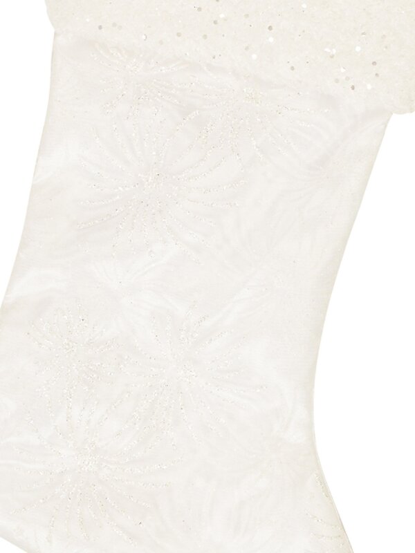 White With Iridescent Glittered Sunburst Pattern Christmas Stocking - 48cm — image 3