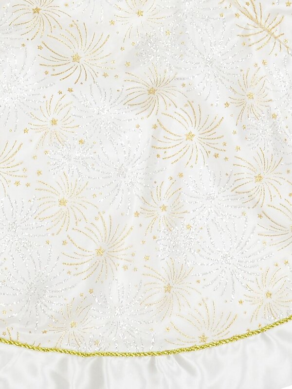 White With Iridescent & Gold Glitter Sunburst Pattern Christmas Tree Skirt - 1.2m — image 3