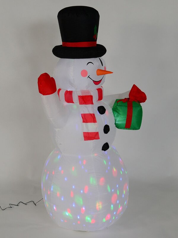 Winking Snowman With LED Disco Light Christmas Inflatable Display - 1.5m — image 3