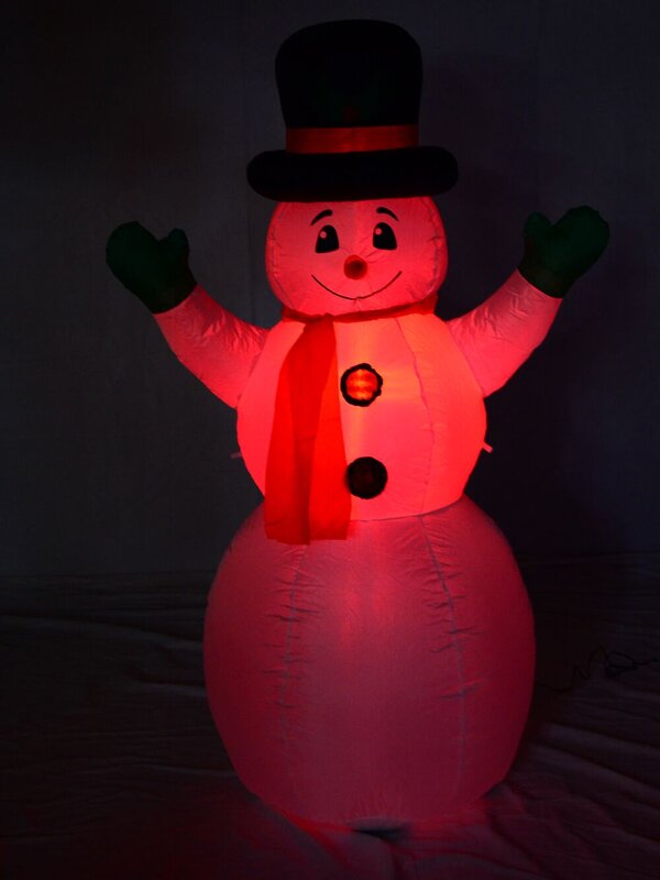 Winter Happy Snowman With Top Hat Christmas Inflatable Display - 1.5m