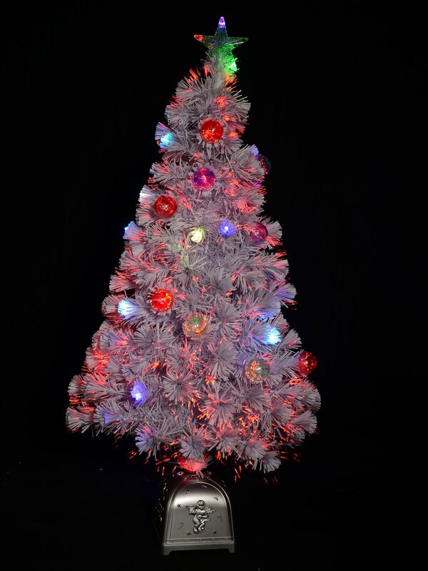 Winter Ice White Multi Colour LED & Fibre Optic Christmas Tree - 1.2m — image 5