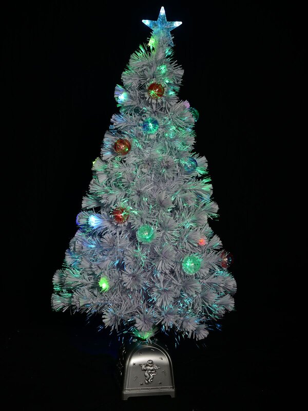 Winter Ice White Multi Colour LED & Fibre Optic Christmas Tree - 1.2m — image 3