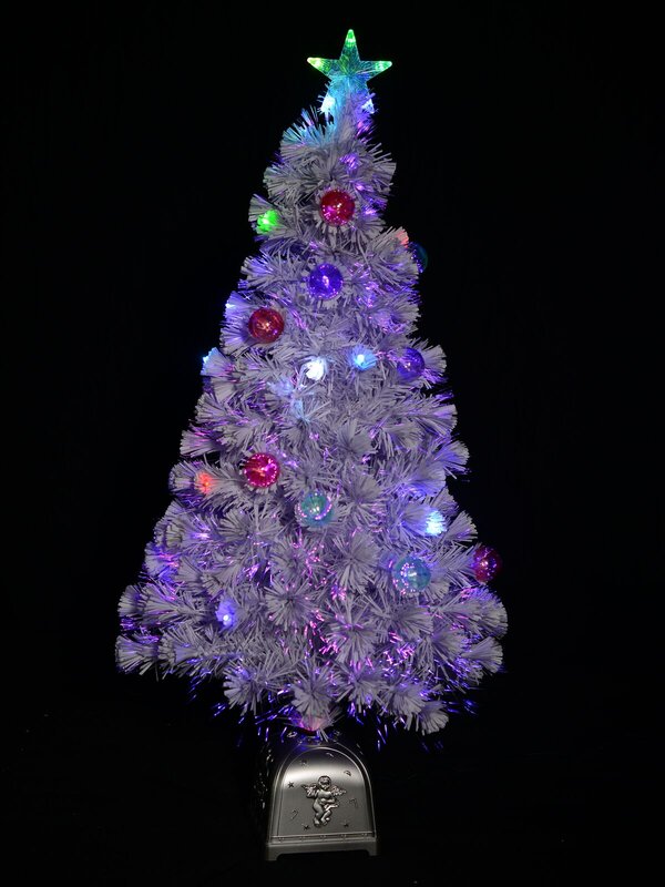 Winter Ice White Multi Colour LED & Fibre Optic Christmas Tree - 1.2m — image 4