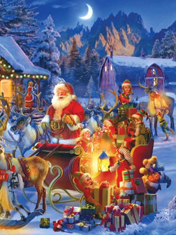 Winter Wonderland North Pole 1000 Piece Jigsaw Puzzle | Santa Village Scene — image 4