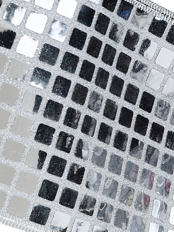 Wired Silver Glitter Sheer Ribbon Reflective Mirror Ball | 10m x 10cm — image 3
