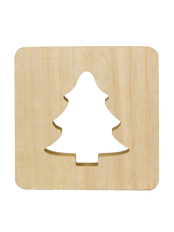 Wooden Tree Laser Cut-Out With Green SMD Christmas Ornament - 18cm — image 2