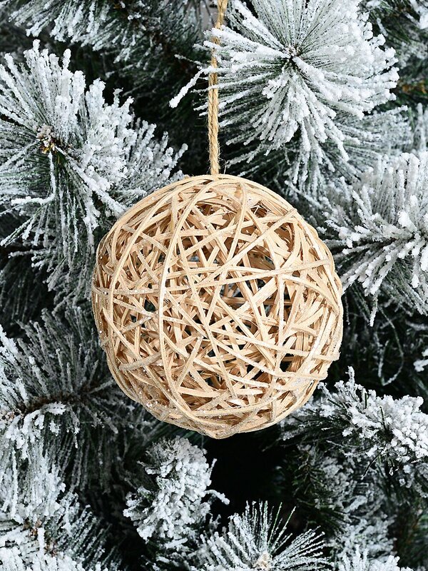 Woven Vine Authentic Natural Signature Glitter Ball Bauble | 12cm — image 2
