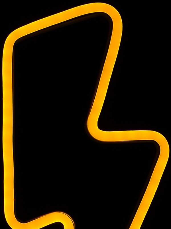 Yellow Lightning Bolt Flat Neon Flex Rope Light Display - 36cm — image 2