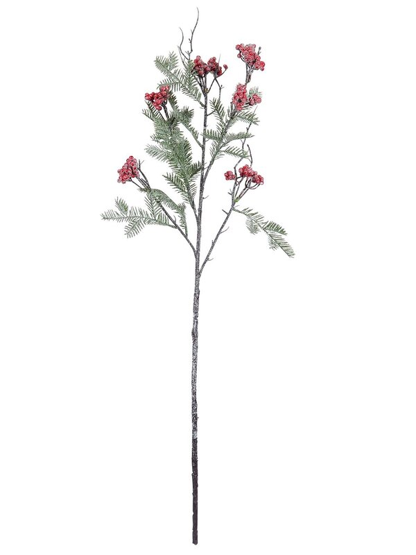 Yew Fir Look Pine With Red Berries Decorative Christmas Pine Stem - 80cm — image 2