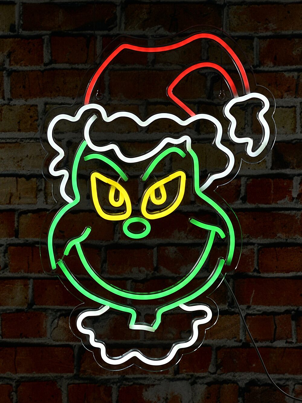48cm Dr. Suess Grinch Head USB Neon LED Display On Acrylic Board — image 2
