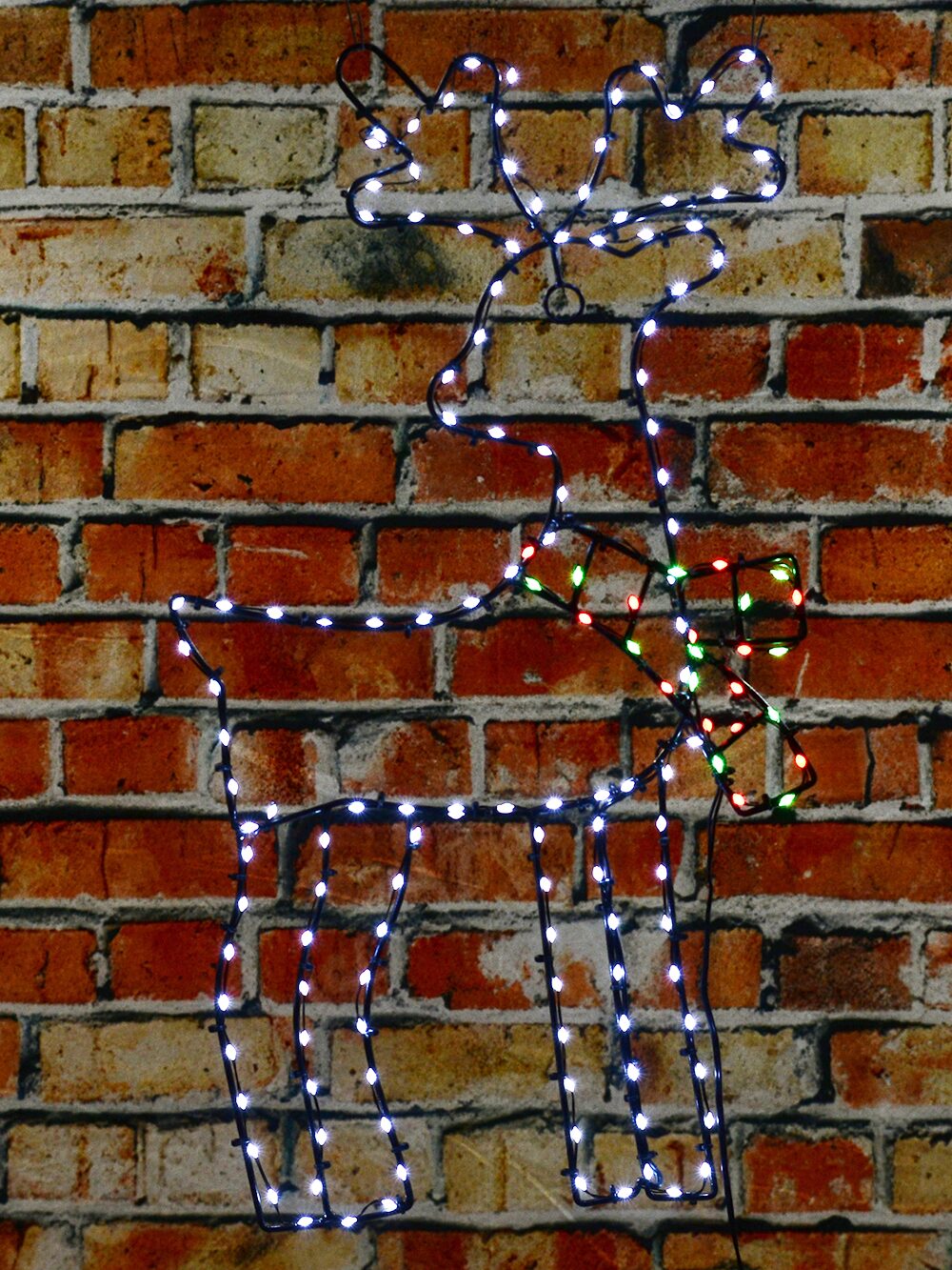 60cm Reindeer With Twinkle Scarf On Black Frame Outdoor LED Light Display — image 6