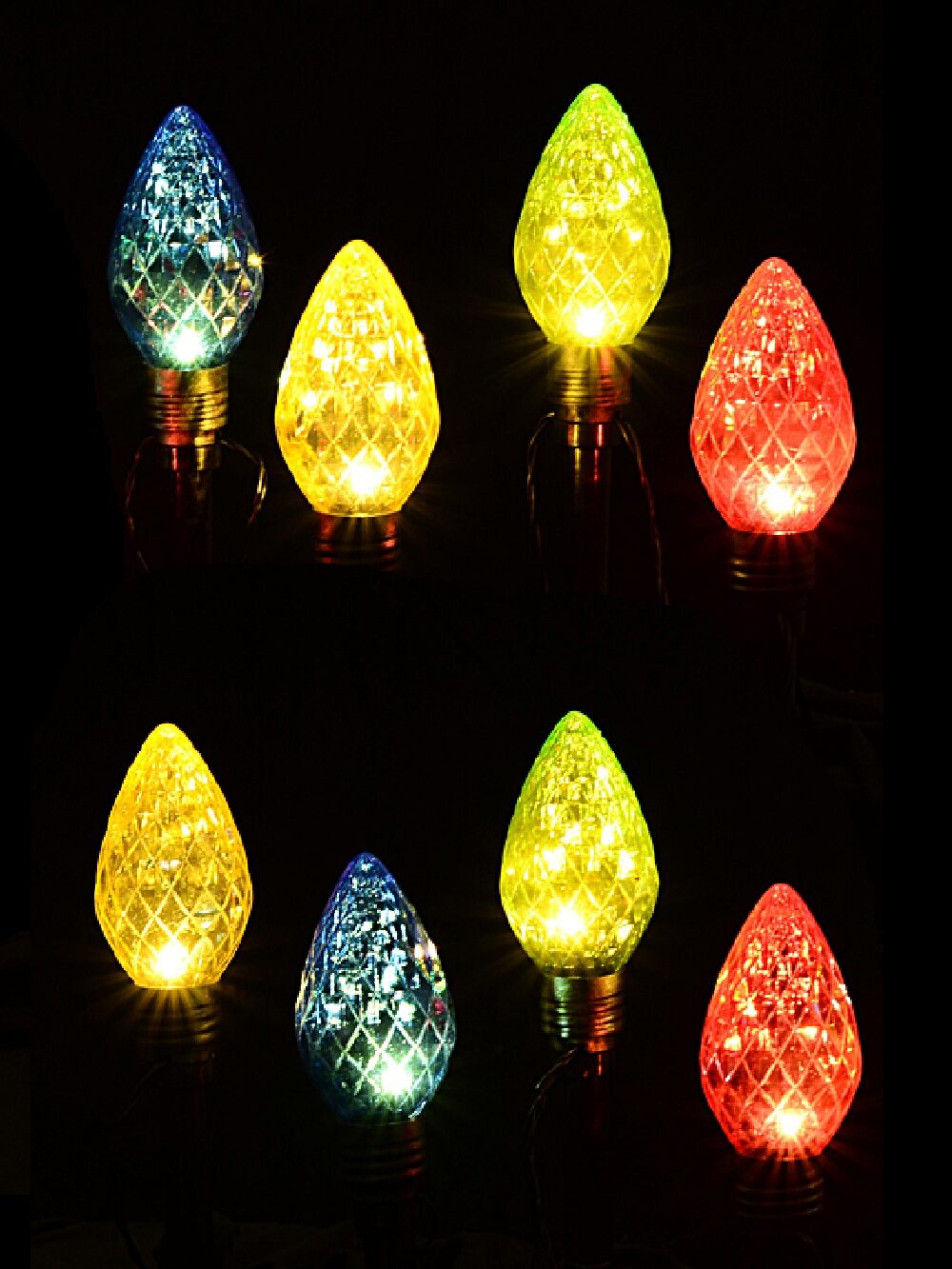8x LED G50 Pine Cone Path Lights - Hybrid Solar & Electric Stakes | 30cm
