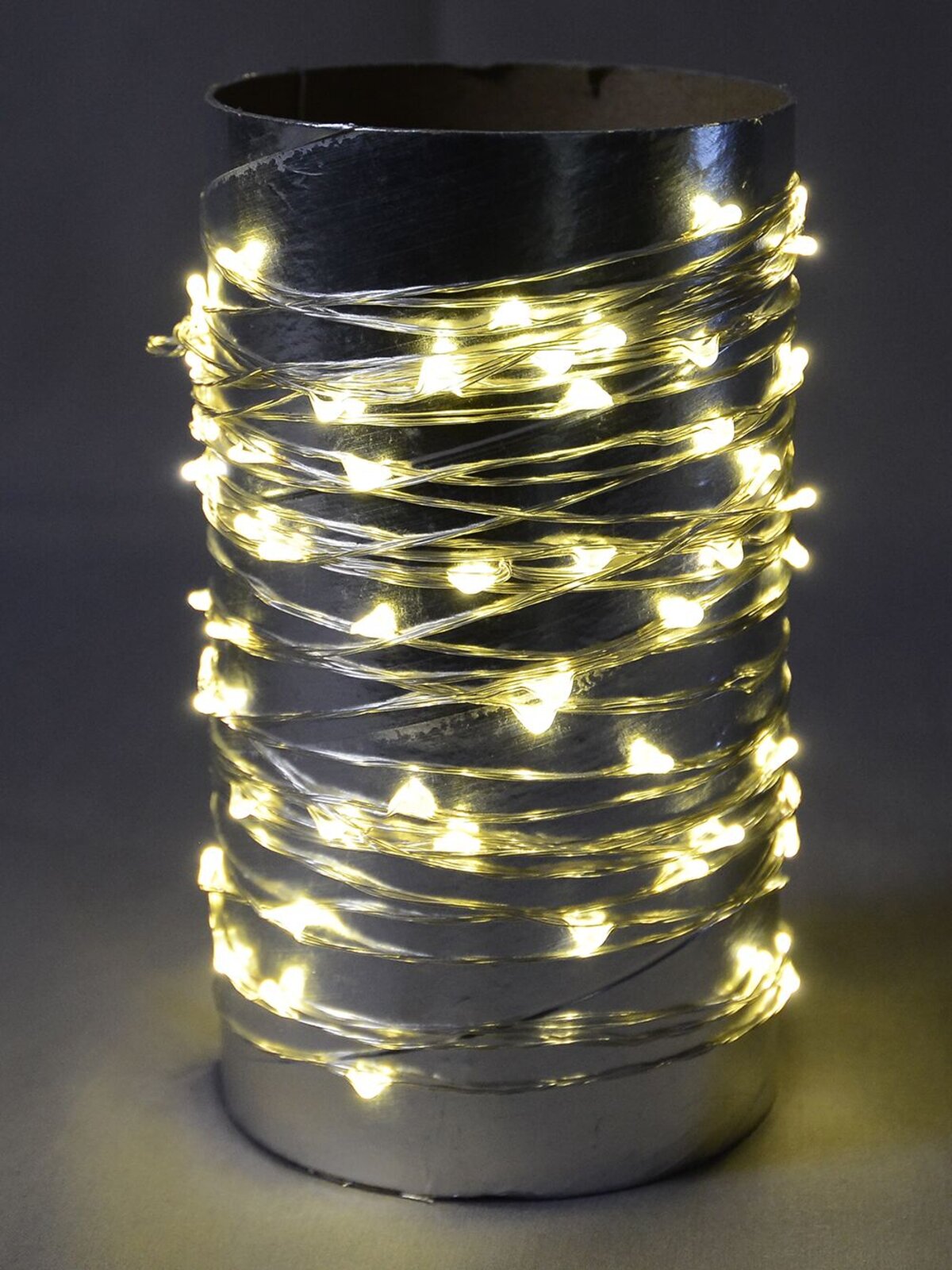 100 Warm White Micro LED Bulb Christmas Wire Seed Battery Lights - 10m