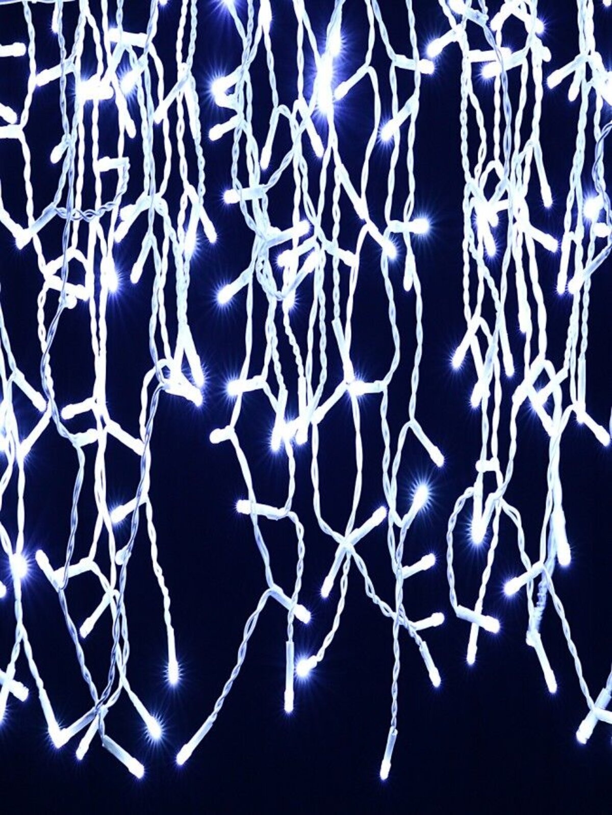 1000 Cool White LED Icicle String Lights 8 Function With Timer | 30m