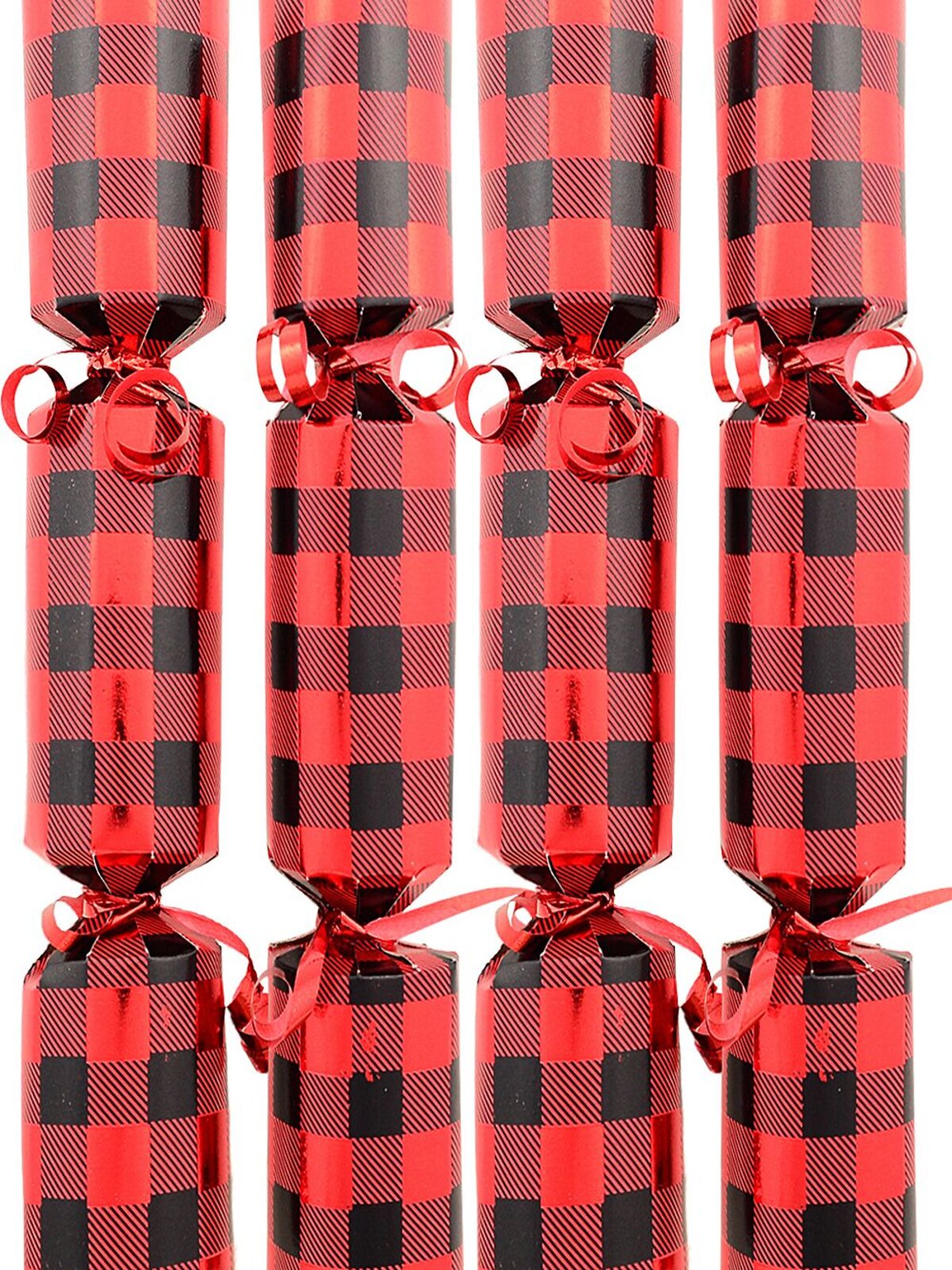100x Red Tartan Small Christmas Bon Bons (Crackers) | 24cm