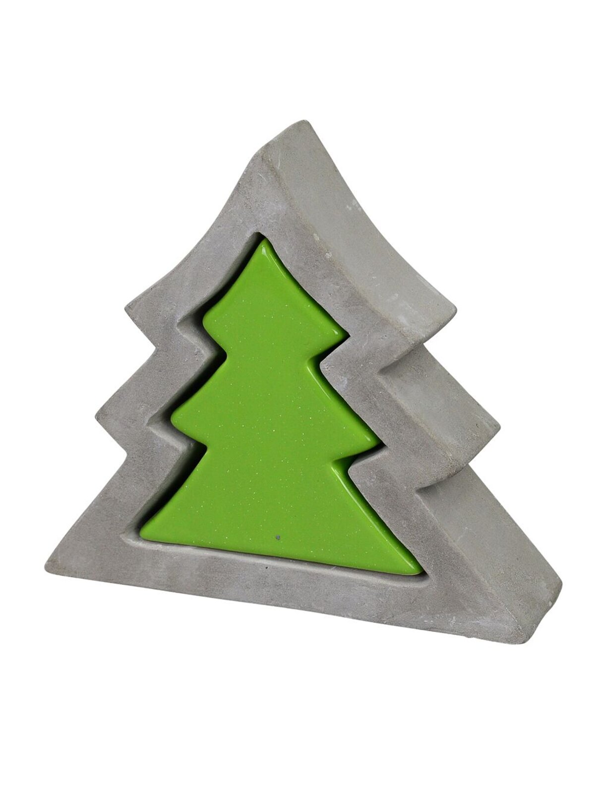 Nested Christmas Tree Concrete Look & Ceramic Christmas Ornament - 18cm