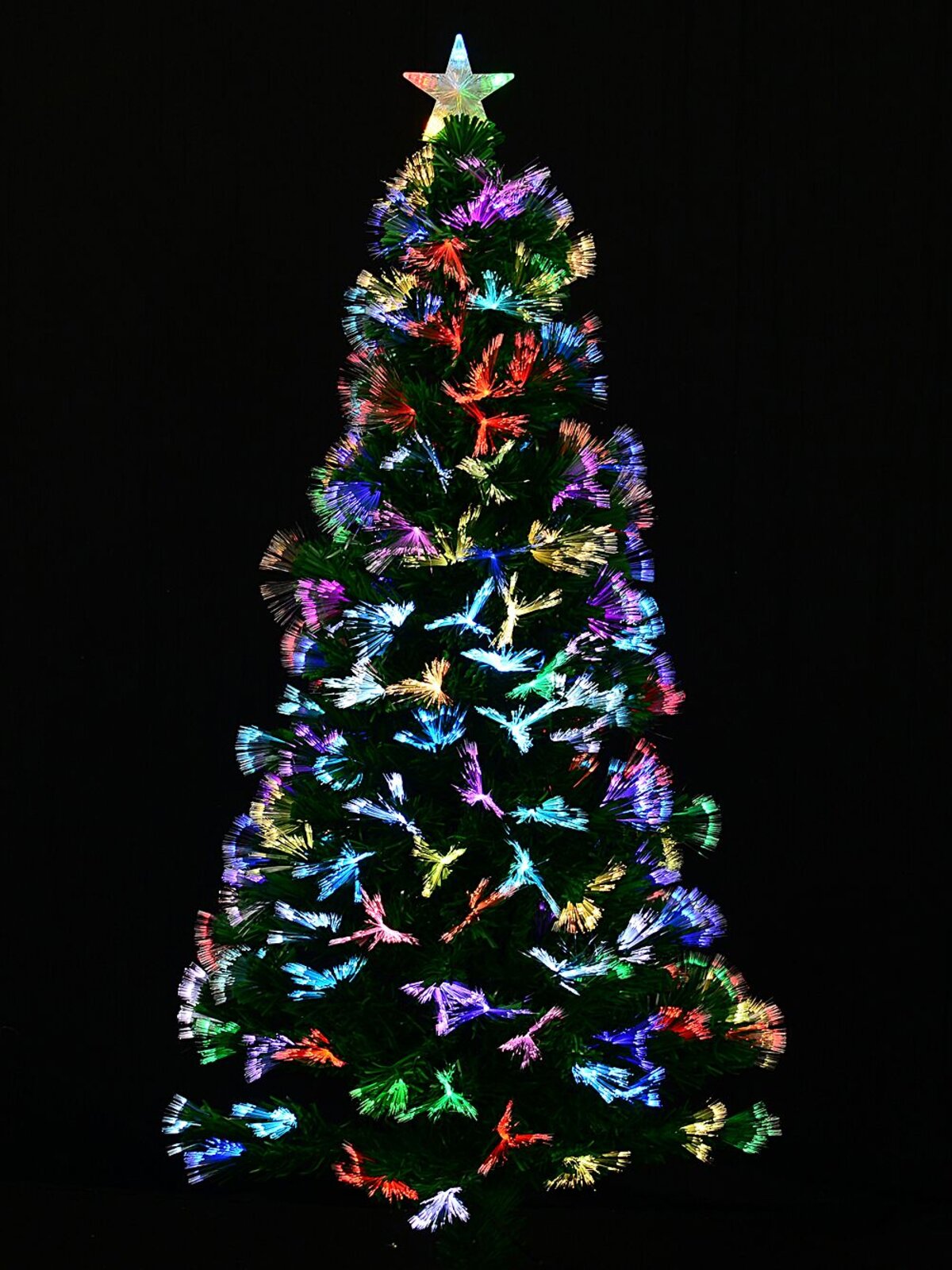 1.5m Vivid Multi Colour Dynamic LED Fibre Optic Christmas Tree | 185 Tips