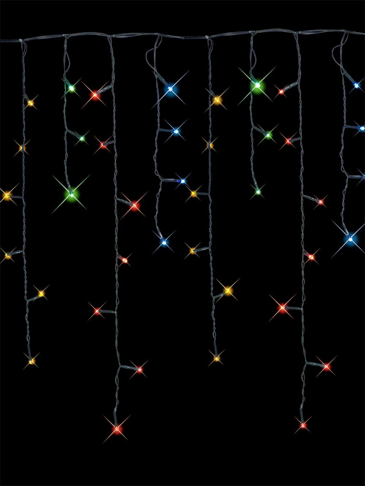180 Red, Green, Yellow & Blue Superbright LED Icicle Light - 5.4m