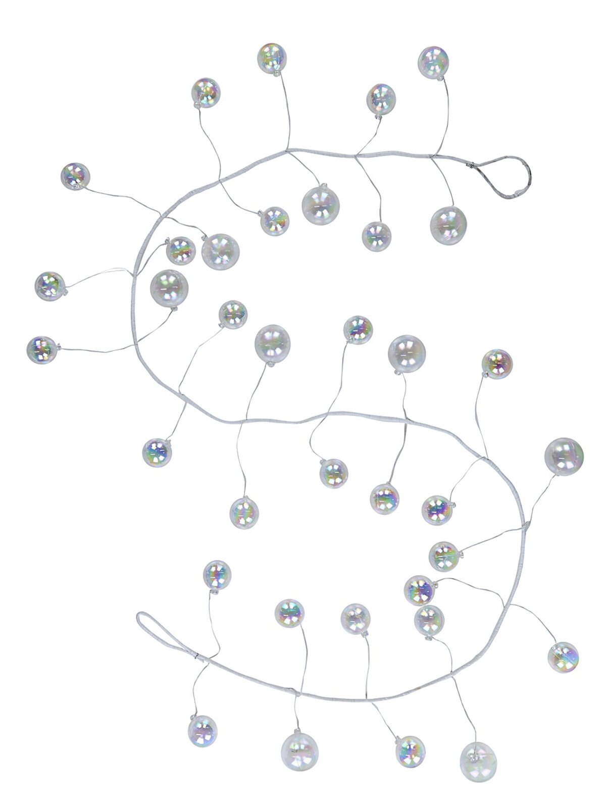 1.8m Iridescent Soap Bubble Christmas Vine Garland | 36 Baubles