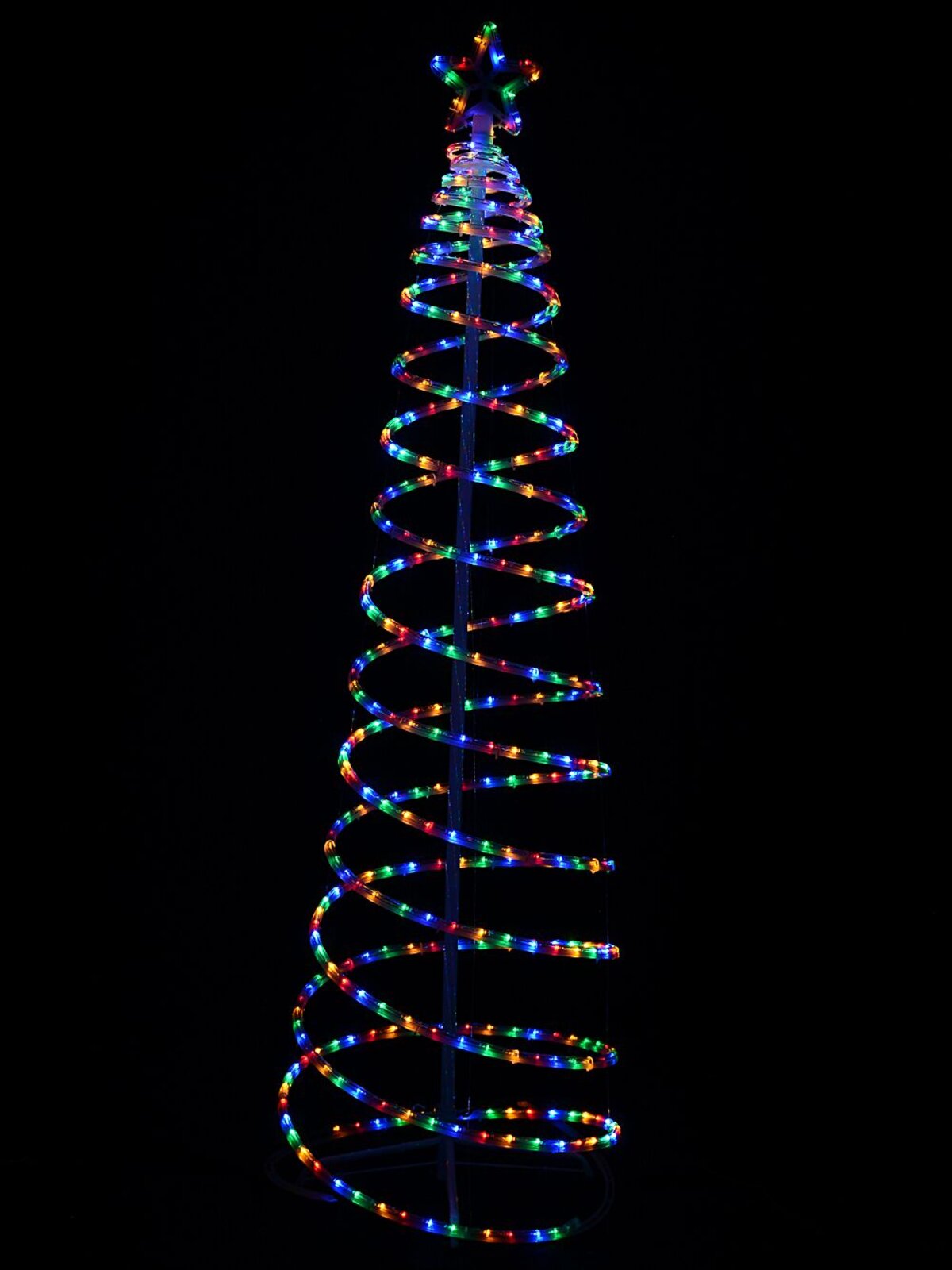 1.8m Multi Colour LED Rope Light 3D Spiral Outdoor Christmas Tree