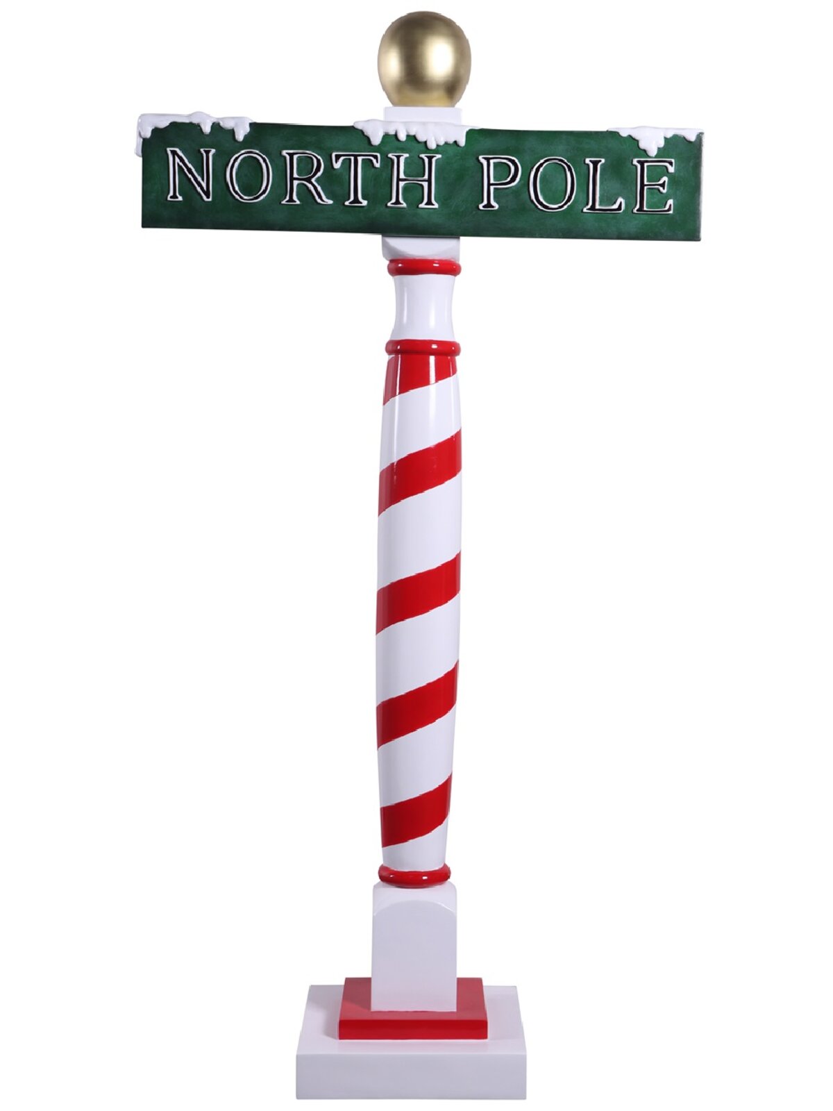 1.8m North Pole Signpost Life Size Resin Christmas Ornament