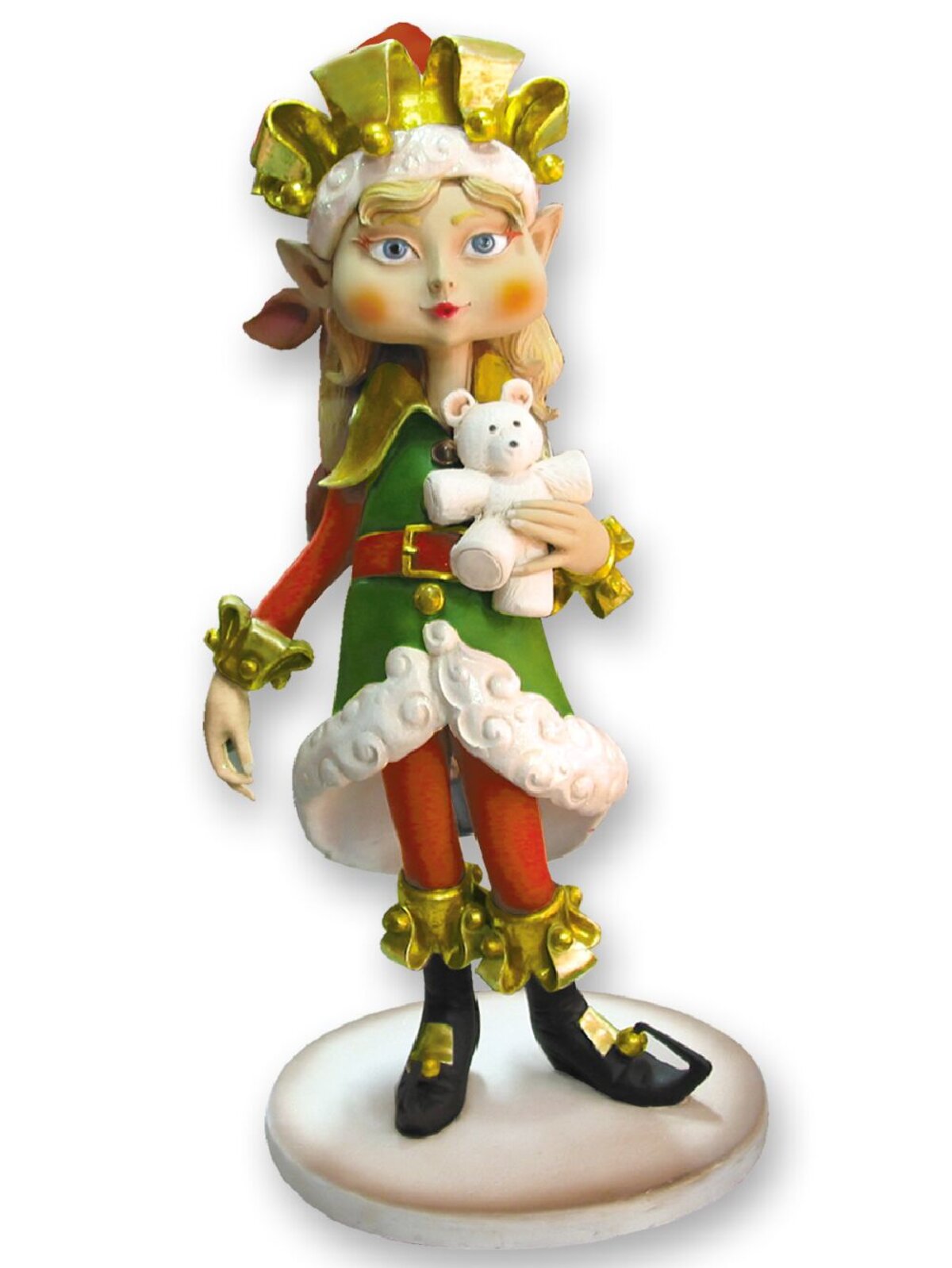 Gorgeous Santa's Little Helper Christmas Elf Girl Resin Life Size Decor - 1.2m