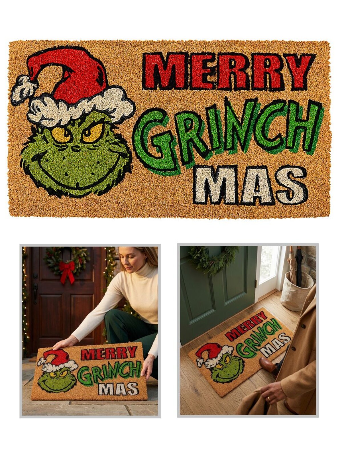 Dr. Seuss The Grinch Doormat | 75cm Merry Grinch Mas Entryway Mat