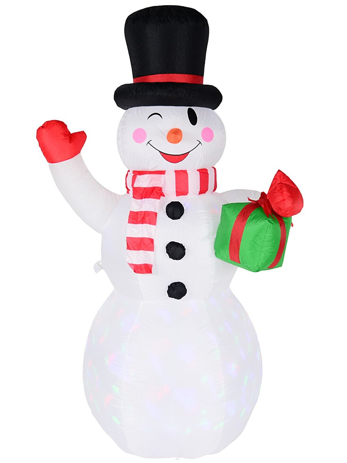 2.1m Winking & Greeting Snowman With LED Disco Light | Outdoor Inflatable