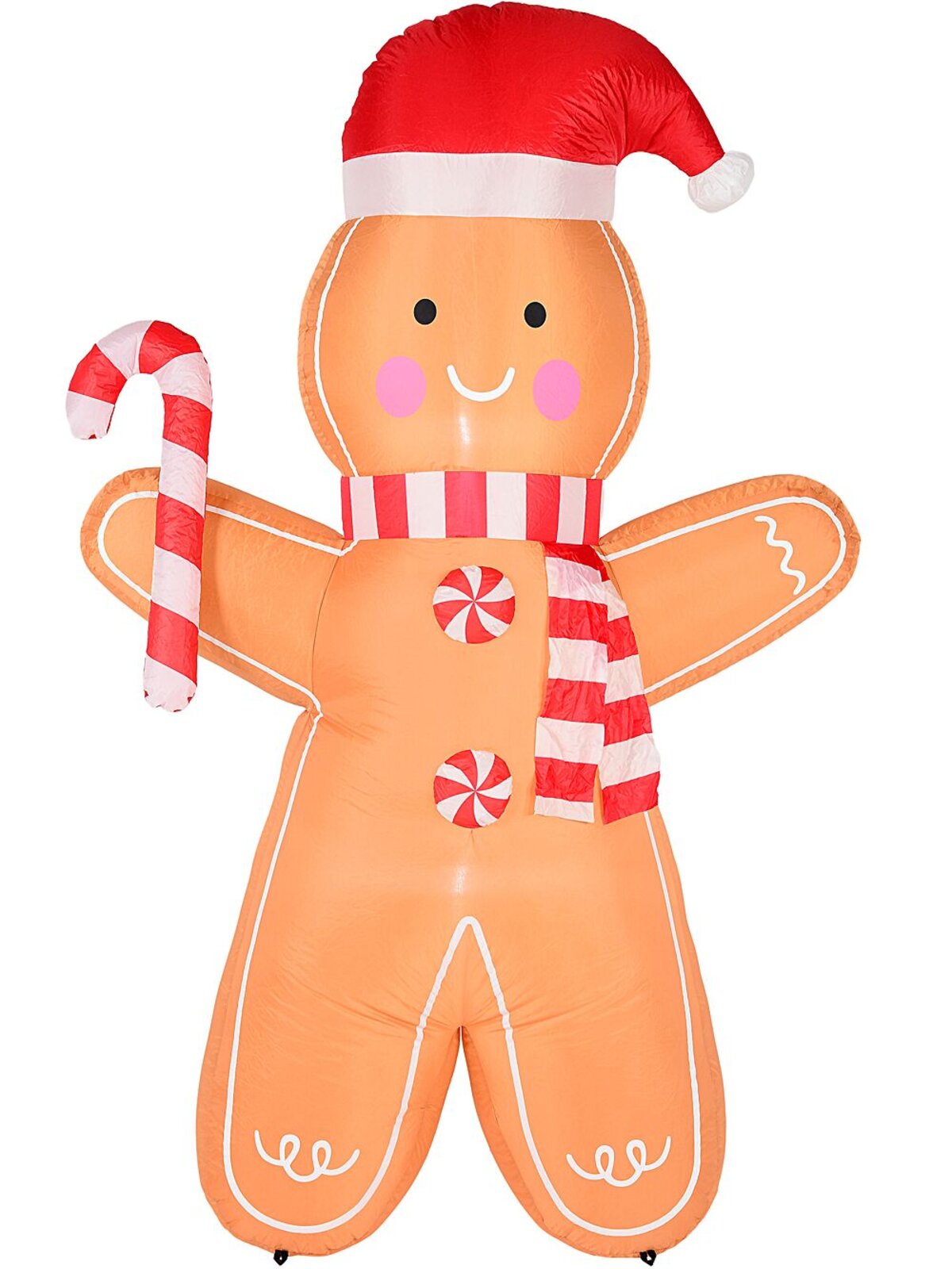 1.8m Gingerbread Man With Candy Cane | LED Outdoor Inflatable