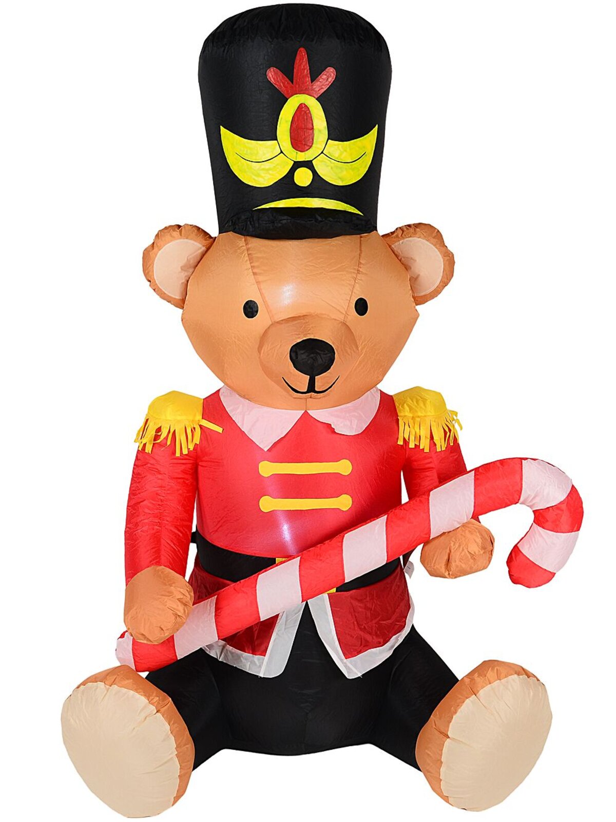 1.6m Teddy Bear Soldier With Candy Cane | LED Outdoor Inflatable