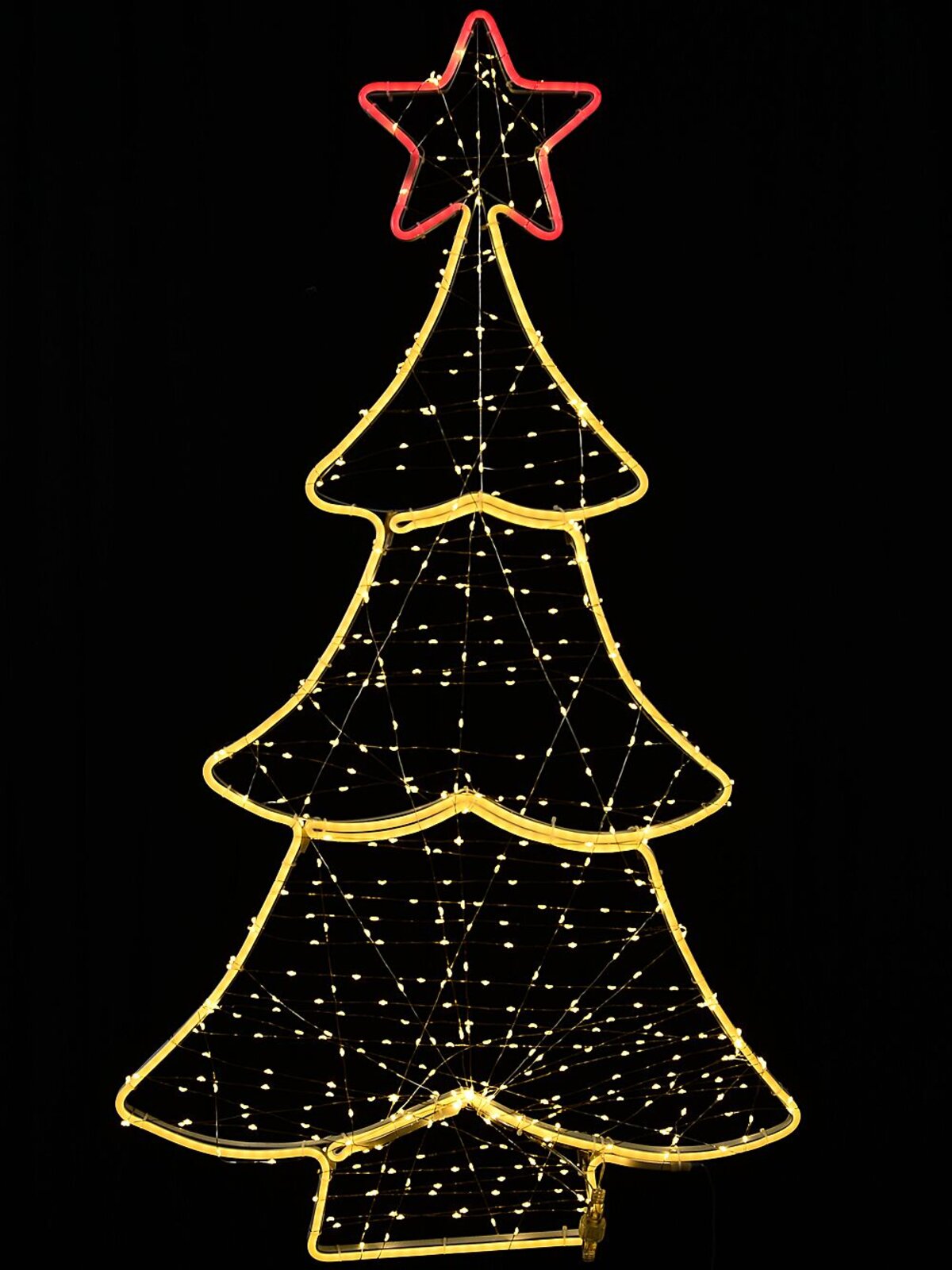 98cm Warm White Neon & String LED Christmas Tree With Red Star Light Display