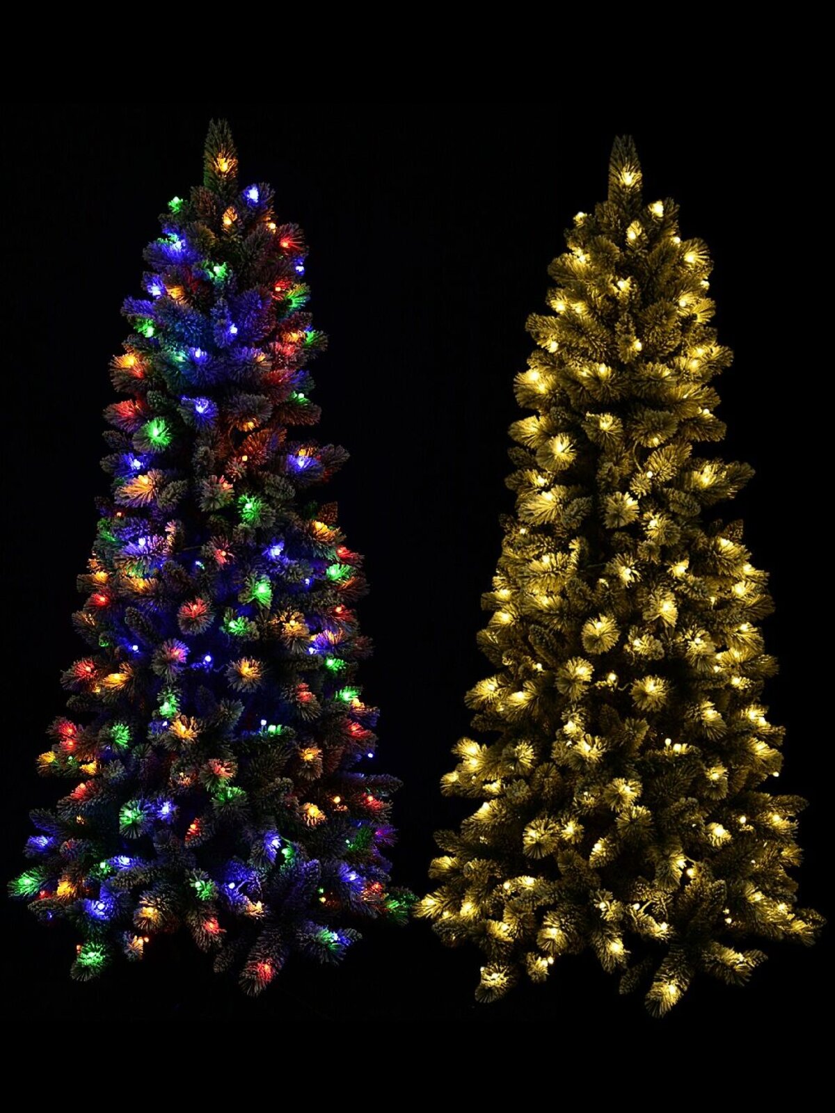 1.8m Ponoka Flocked Dual Colour LED Christmas Tree | 550 Tips & 250 Lights