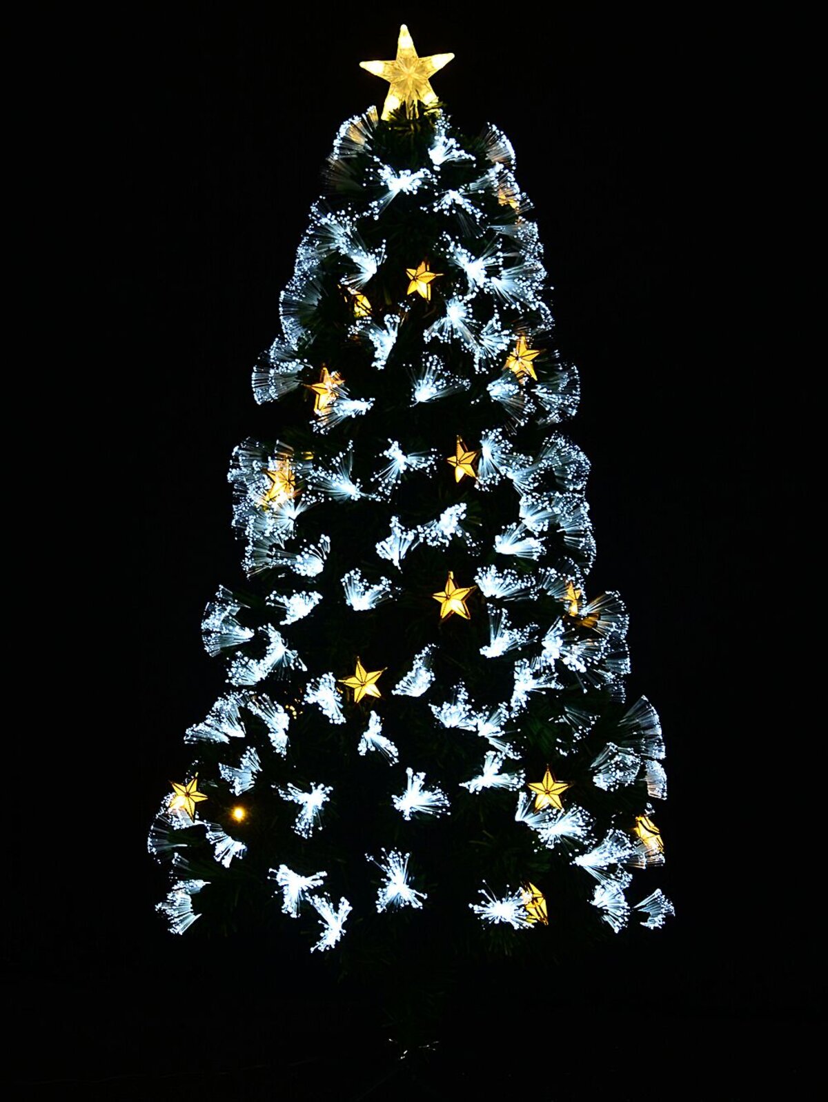 1.5m Starry Night Fir Cool & Warm White Fibre Optic Christmas Tree | 150 Tips