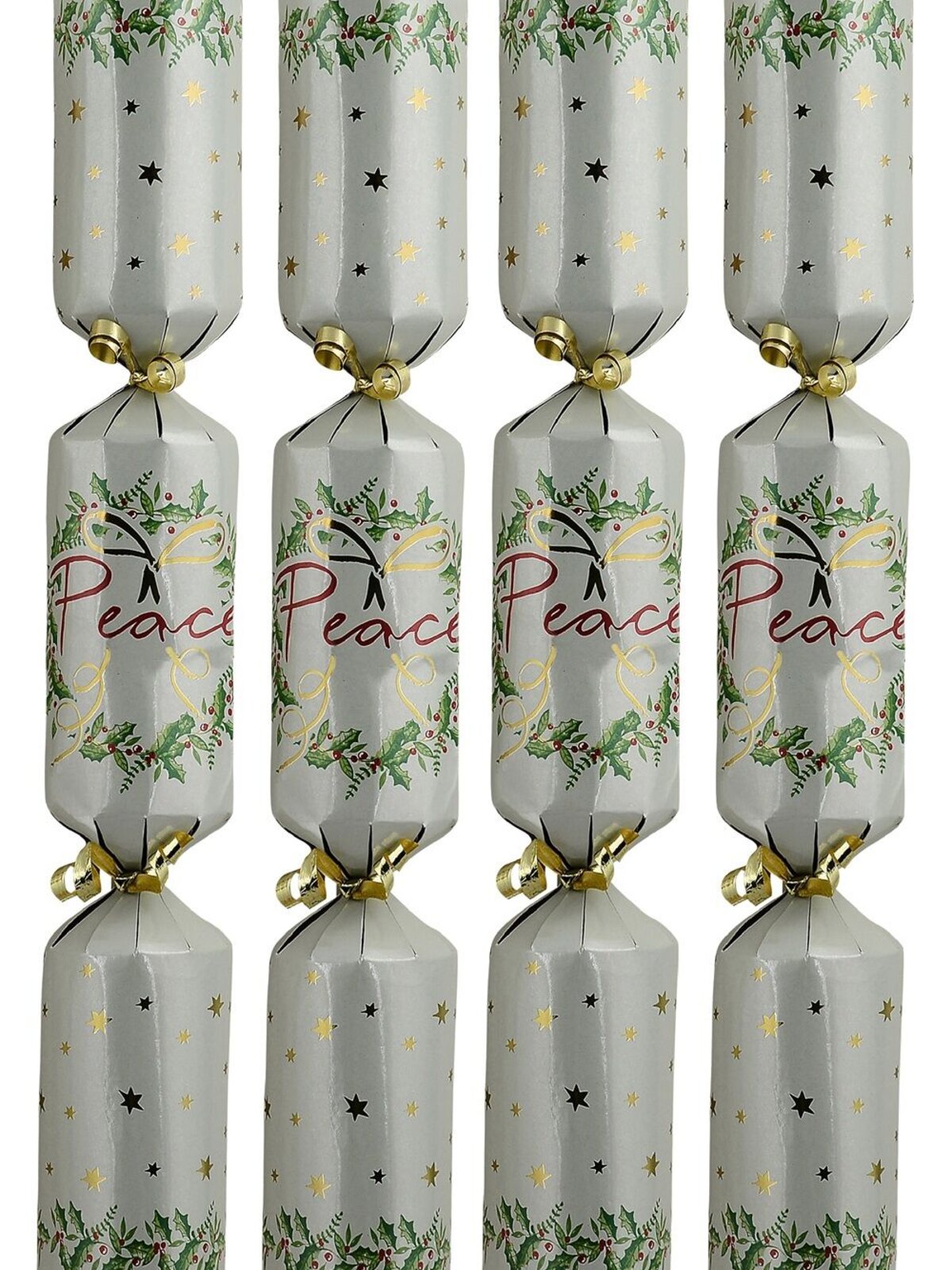 50x Matte Sage Green Peace Holly Wreath Christmas Bon Bons (Crackers) | 34cm