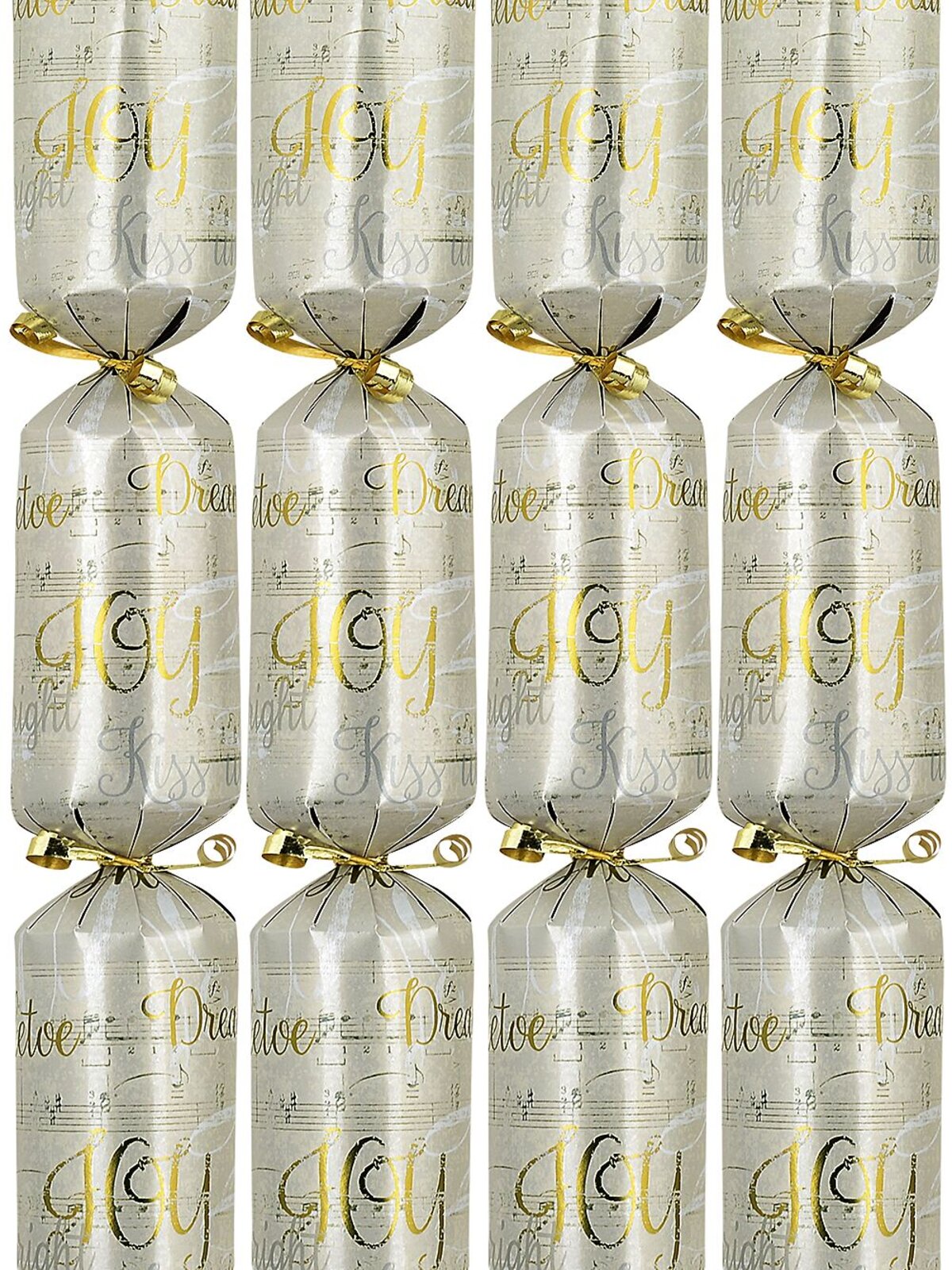 50x Sheet Music & Foil Script Matte Gold Christmas Bon Bons (Crackers) | 34cm