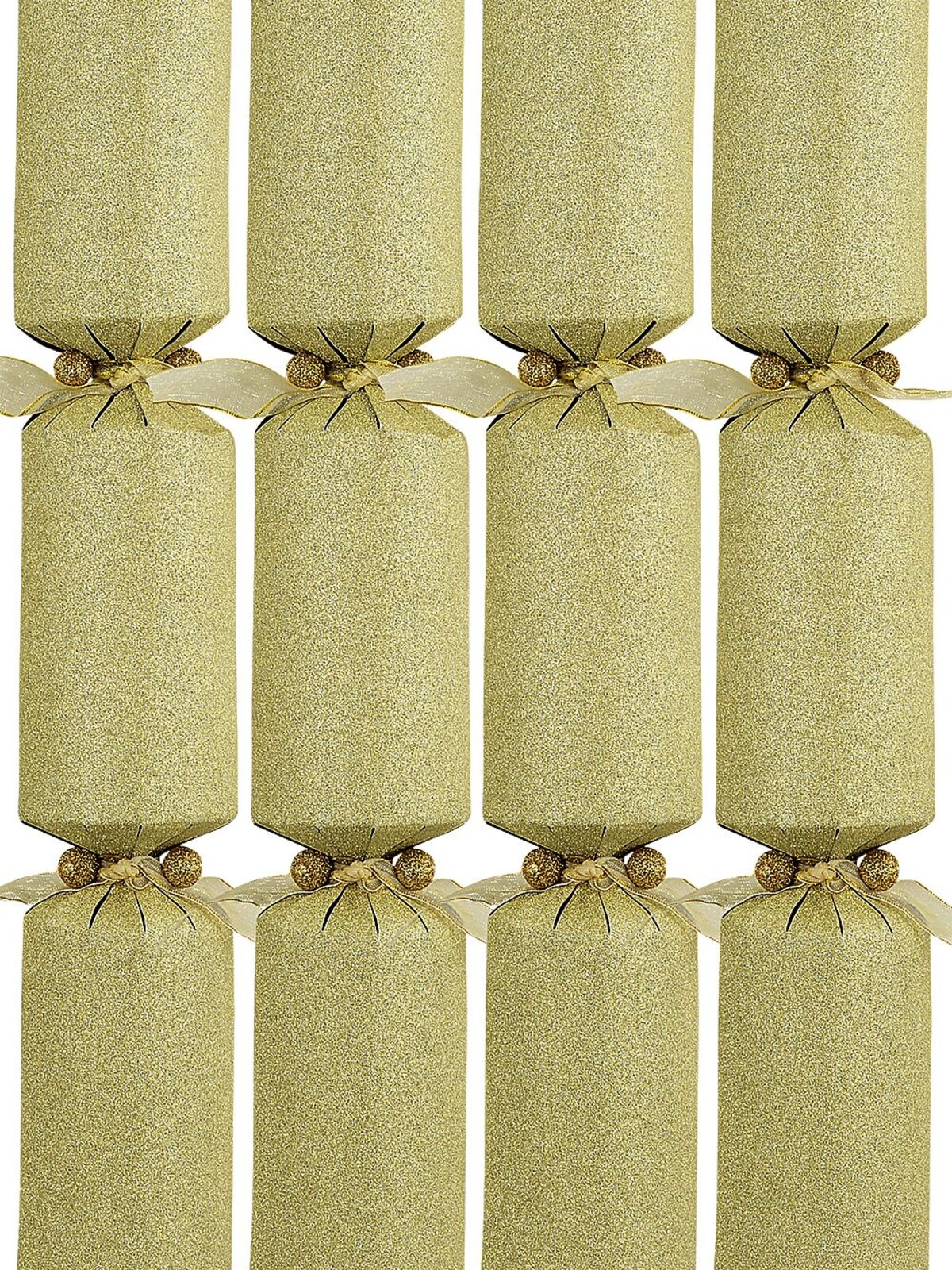 25x Luxury Champagne Gold Glitter Christmas Bon Bons (Crackers) | 34cm