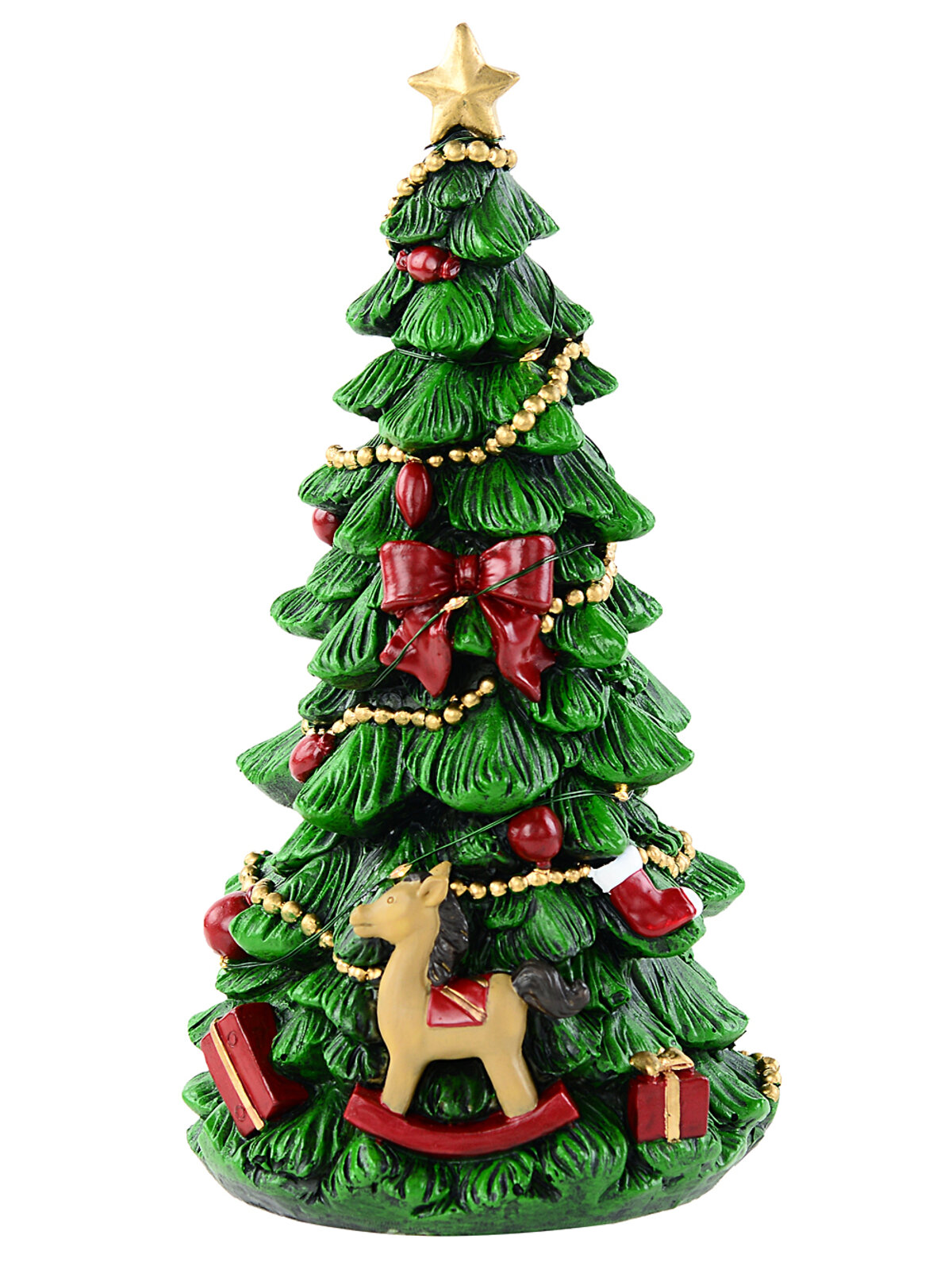 Musical Wind Up Christmas Tree Ornament With Warm White LED | 26cm