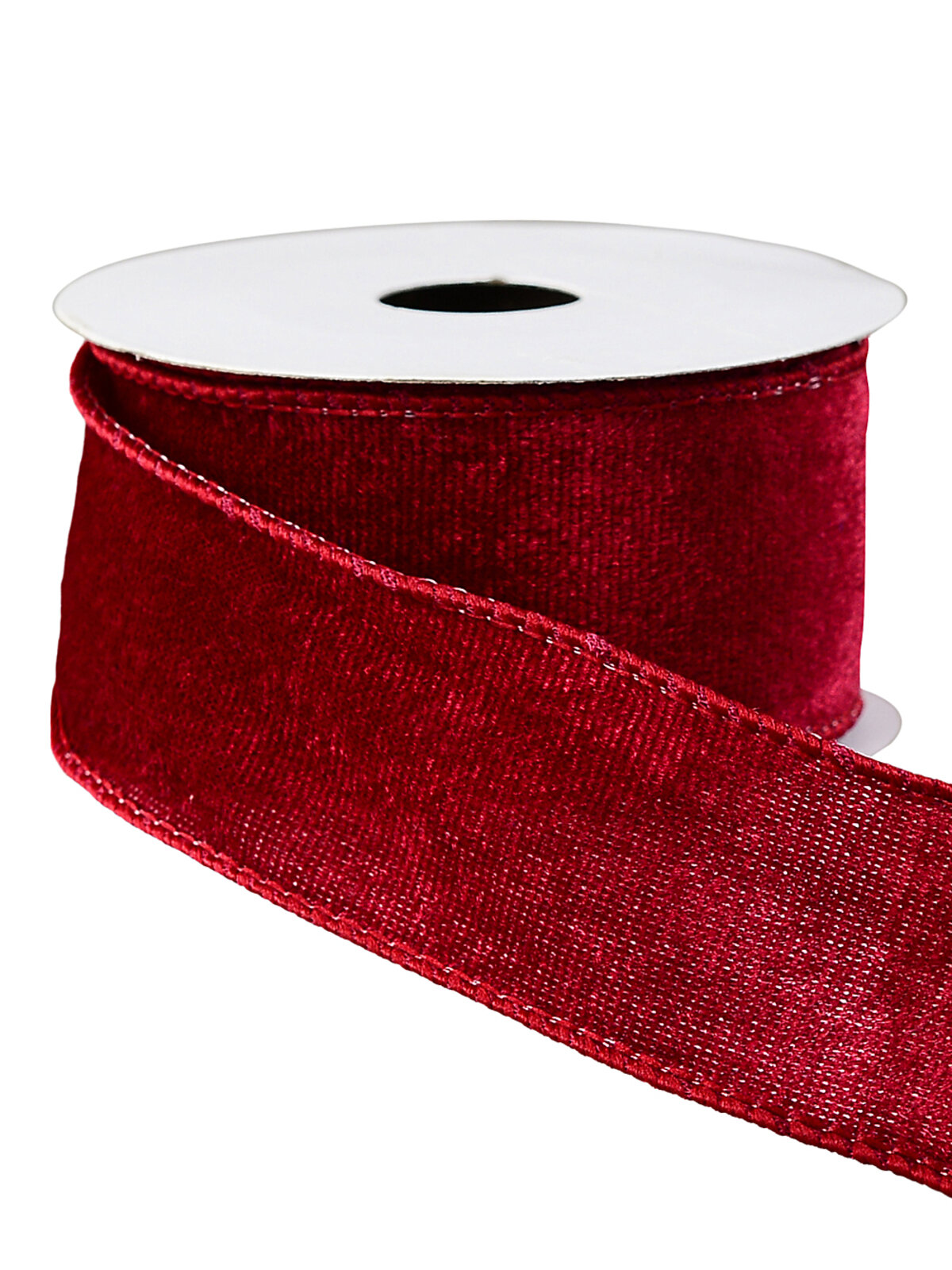 Wired Burgundy Velvet Ribbon & Fabric Trim | 1.5m x 35mm