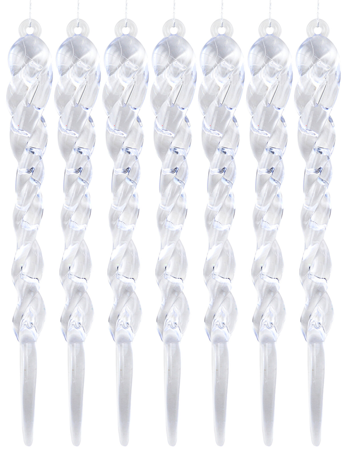 12x Dynamic Clear Crystal Signature Twisted Helix Icicle Drops | 12cm