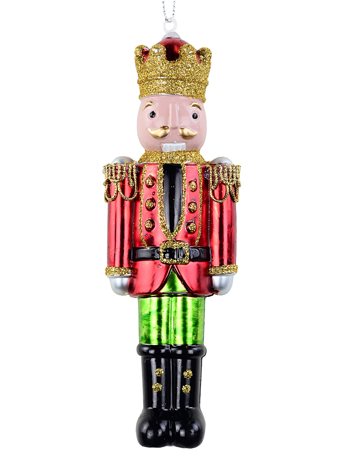 Whimsical Red & Green Nutcracker Soldier Christmas Tree Ornament | 15cm